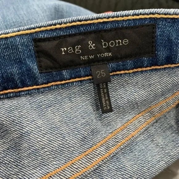 Rag & Bone Straight Leg High Rise Jeans in Rovers Medium Wash Stretch size 25 - Picture 13 of 15
